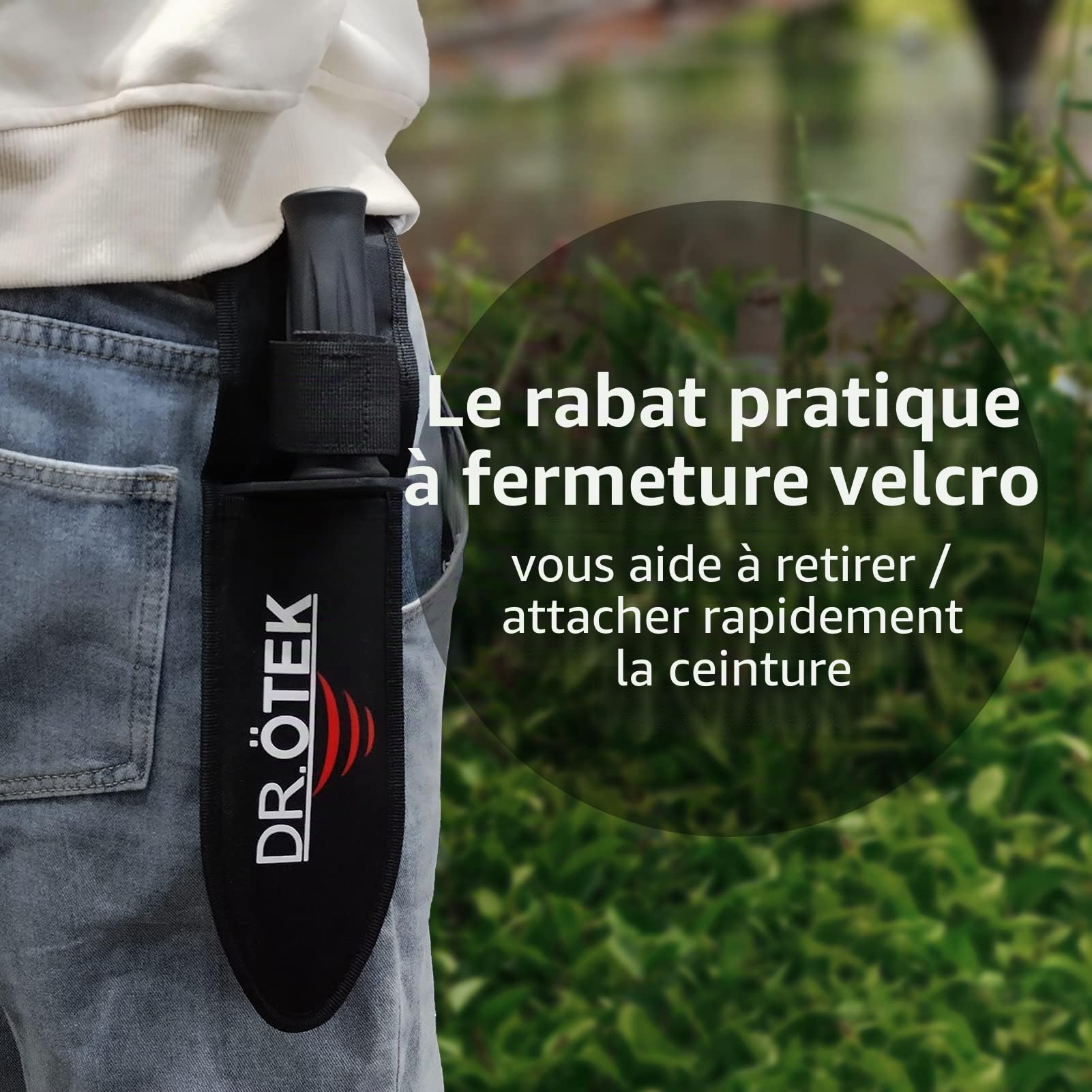 DR.ÖTEK Pelle pour Détecteur de Métaux, Outil de Fouille Robuste à Double Dentelure, Pelle de Jardinage avec Étui de Transport, pour Jardinage, Camping, Aménagement Paysager, Chasse au Trésor