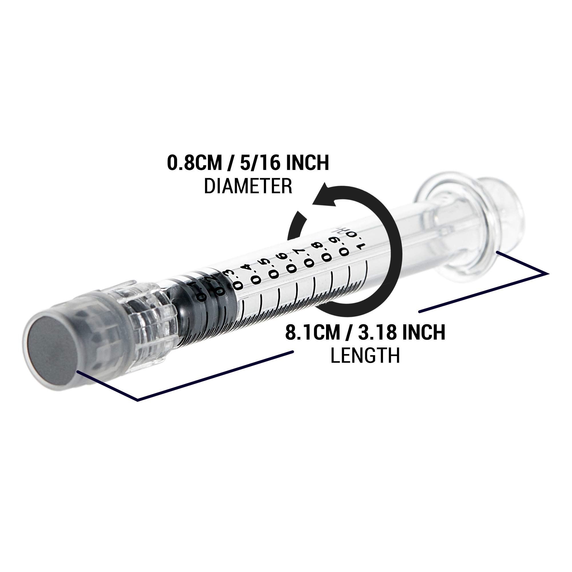 1ML Borosilicate Glass Syringe with Plastic Metal Plunger | 10 Pack — Amazon image 3