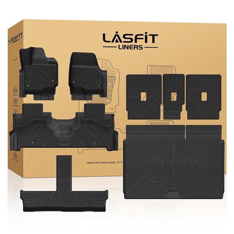 Kit de Tapetes Automotivos LASFIT em TPE para Ford Expedition MAX 8 Lugares 2025–2027, Porta-Malas e Encosto do Banco, 5 Peças