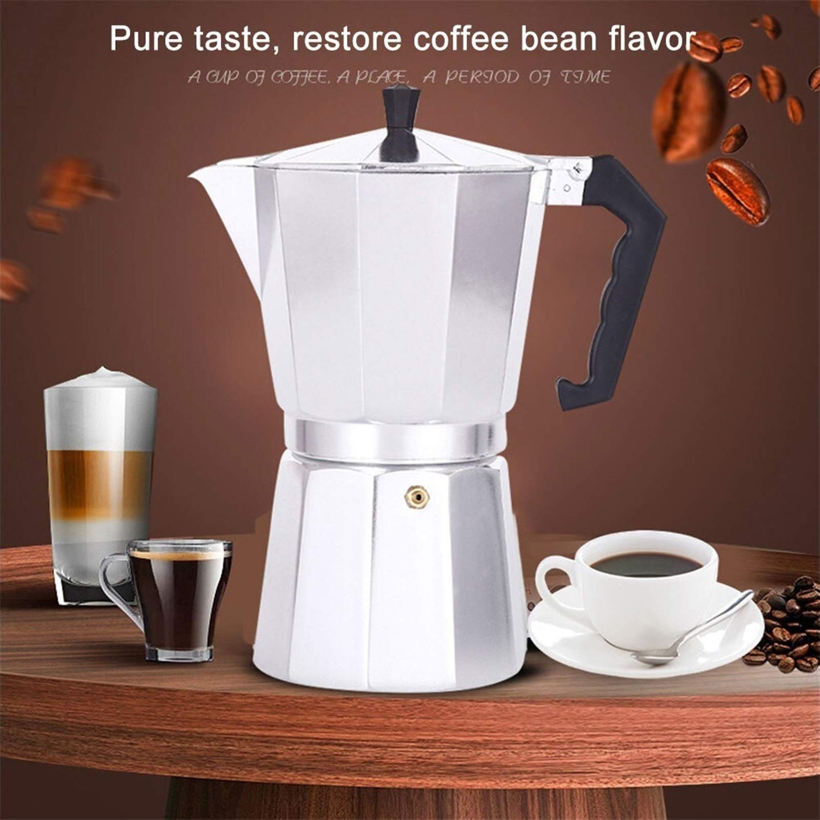 Caffettiera in acciaio Moka italiana Caffettiera per caffè espresso