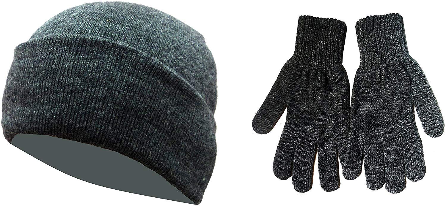 digital shopee Combo of Men's and Women's Woolen Skull Cap & Woolen Gloves - Grey-picture-51