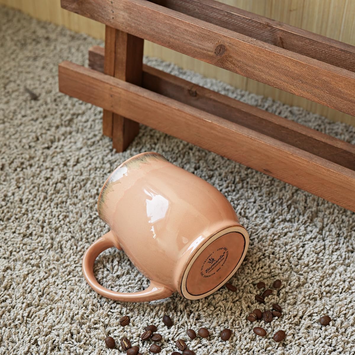 Bosmarlin Extra Large Ceramic Coffee Mug, 24 Oz, Dishwasher and Microwave Safe, Big Oversized Tea Cup, Reactive Glaze (Light Orange) - Image 7