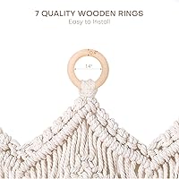 Vista 6 de Osunnus Cortina de macramé para colgar en la pared, cenefa de macramé para ventana y puerta, 40 x 30 pulgadas, decoración de pared de macramé