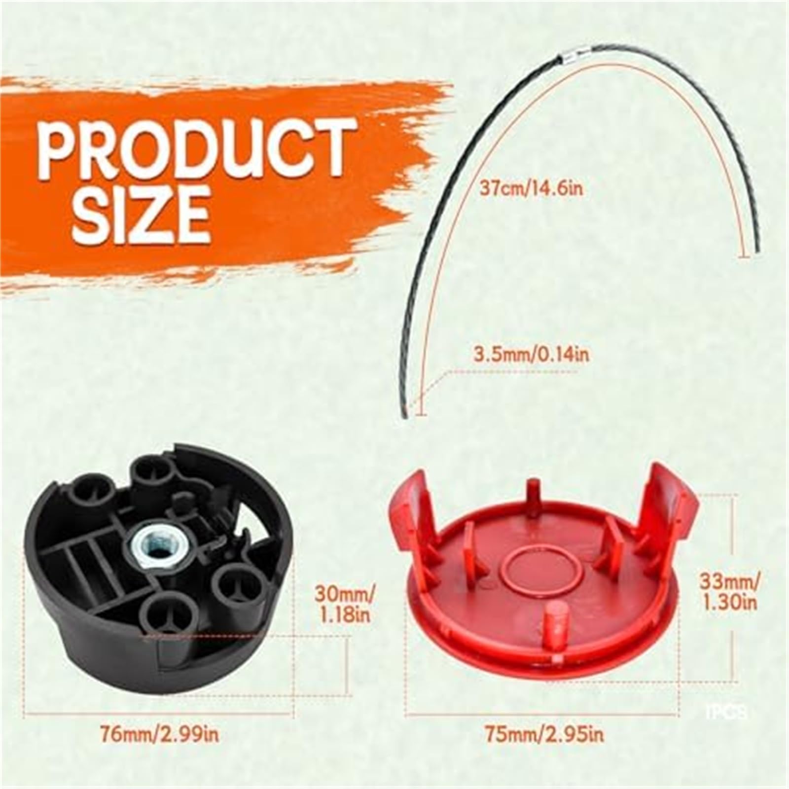 Automatyczna szpula kosiarki Dla żyłki F016800431 Podkaszarka 37 cm x 3,5 mm, kosa dla zarośli Afs 23-37 F016F04839 Głowica F016F04841(BLACK 30pcs 1 1)