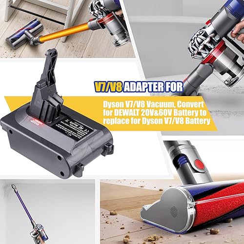 Miniatura 5 de URUN Adaptador 2 en 1 para batería Dewalt de 20 V60 V para adaptarse a la aspiradora de mano Dyson V7V8 - Compatible con V7V8 Animal, Absolute,