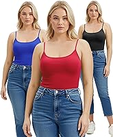 Vista 2 de Emmalise Camisola larga casual básica para mujer, con tirantes ajustables, top en capas