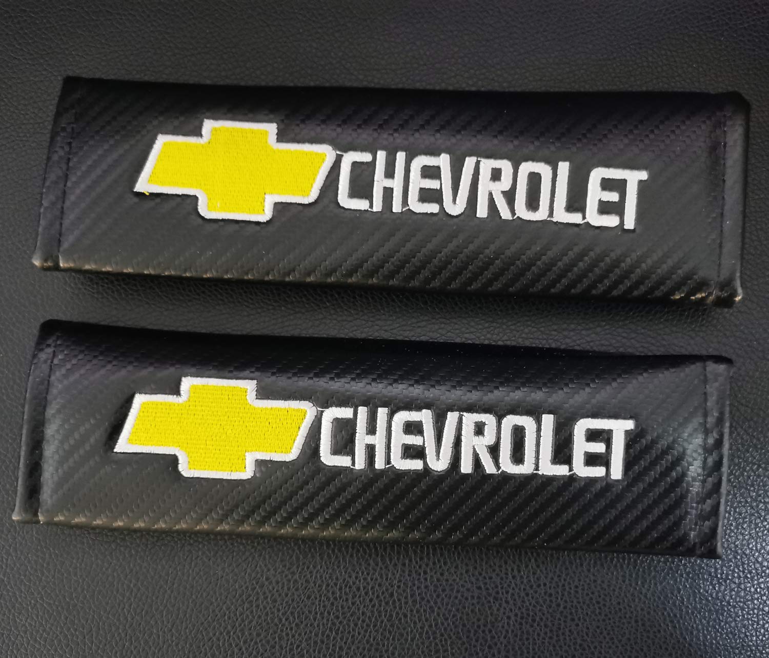 Akiyou Car Seat Belt Covers for Chevrolet Leather Safety Belt Cover Shoulder Protector Carbon Fiber Pad Cushions
