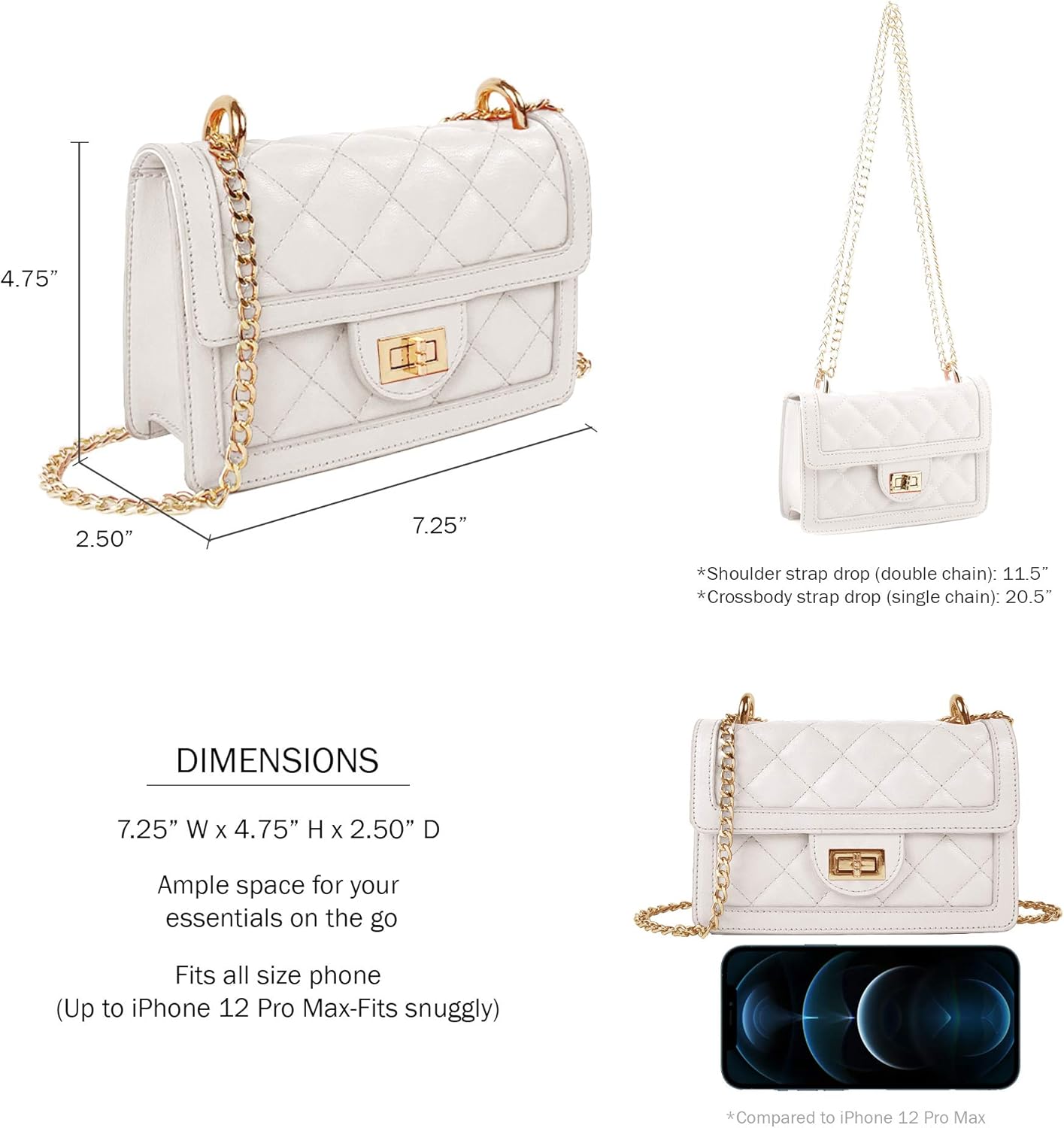 SG SUGU Small Quilted Crossbody Bag, Trendy Designer Mini Shoulder Bag, Phone Wallet Purse for Women - Image 5