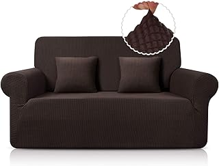 TAOCOCO 1 Pièce Housse de Canapé Extensible Jacquard Housse de Fauteuil Extensible Canapé Revêtement de Canapé Protecteur Décorative (Chocolat, 2 Places)