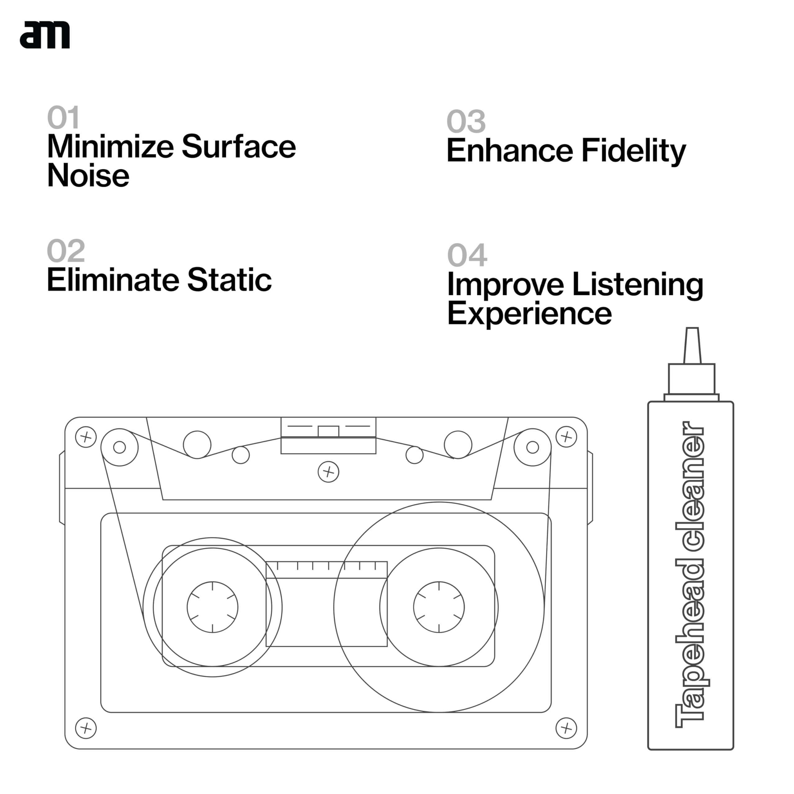 AM Clean Sound - Kompaktowy środek do czyszczenia głowicy kasetowej (20 ml) 2015010