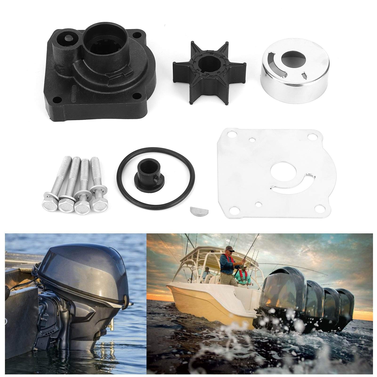 Kit di Riparazione Girante Pompa, Qiilu Riparazione pompa acqua, kit di riparazione girante pompa acqua fuoribordo 61N-W0078-11 adatto per Yamaha 4 tempi F25 25hp