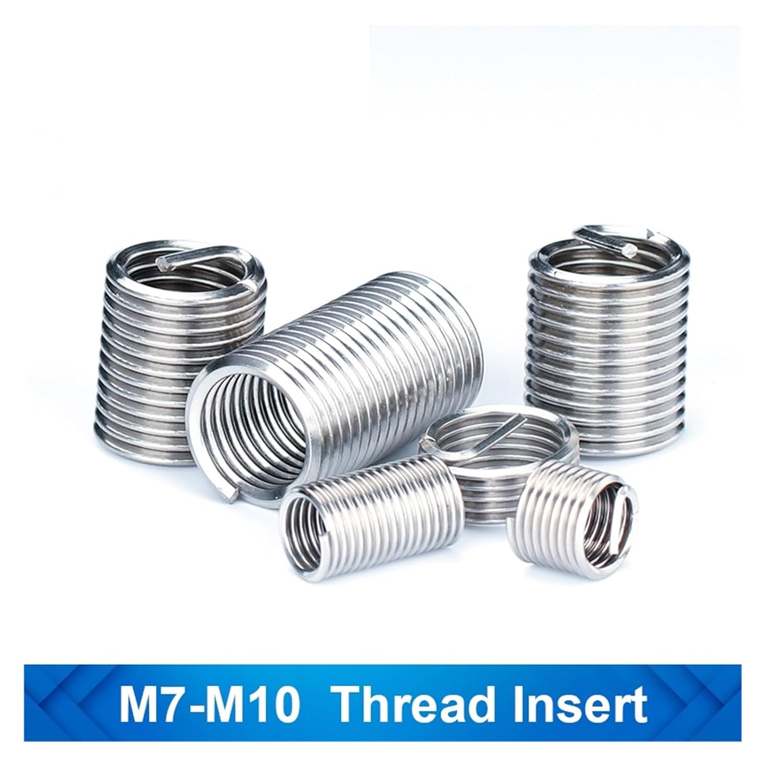 Stainless Steel Thread Repair Insert Kit M7 M8 M9 M10 Rivet Nut Kit Helical Coil Thread Repair Insert Kit Threading Tools (Size : M10X1.0 X2.0D10pcs)