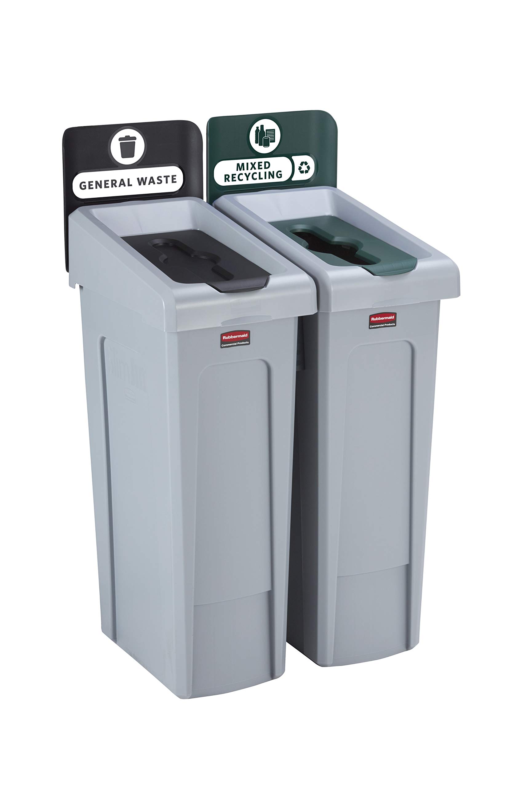 Rubbermaid Slim Jim 2-Stream Recycling Station General WasteMixed