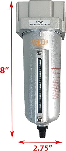 Miniatura 2 de 12 "NPT Heavy Duty Filtro de partículas de grado industrialtrampa de agua para líneas de aire comprimido de compresor de aire, 5u con cuenco de