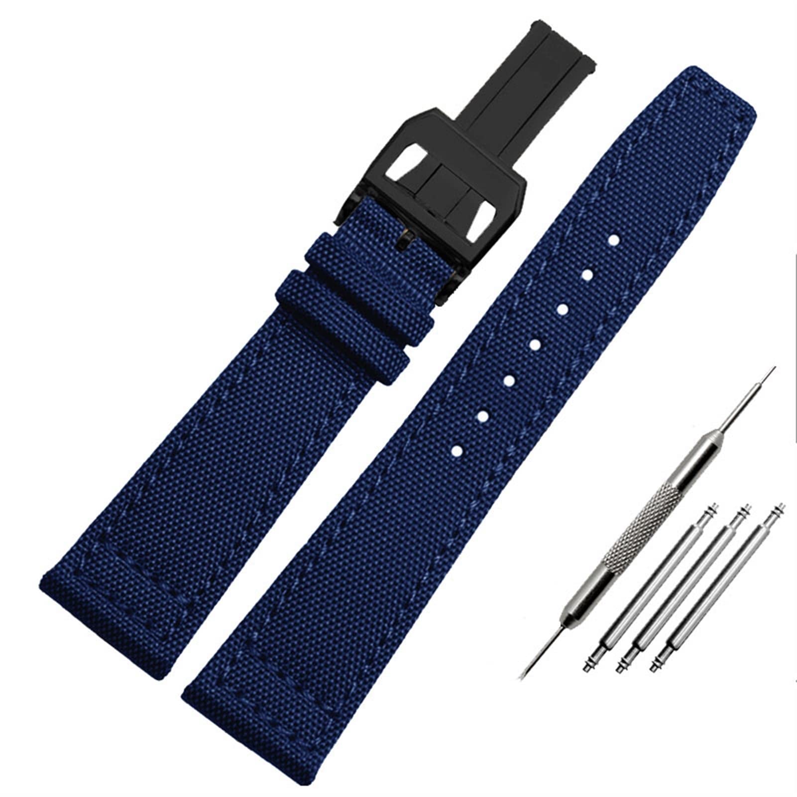 Nylon Watch Band Dla IWC Portugalski Pilot Seria 20mm 21Mm 22mm Zegarki Na Rękę Płótno Bransoletka, Kolor: wielokolorowe, 20mm