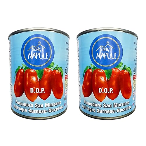 Song' E Napule San Marzano DOP Auténticos tomates enteros pelados con ciruela, 28 onzas (paquete de 2)