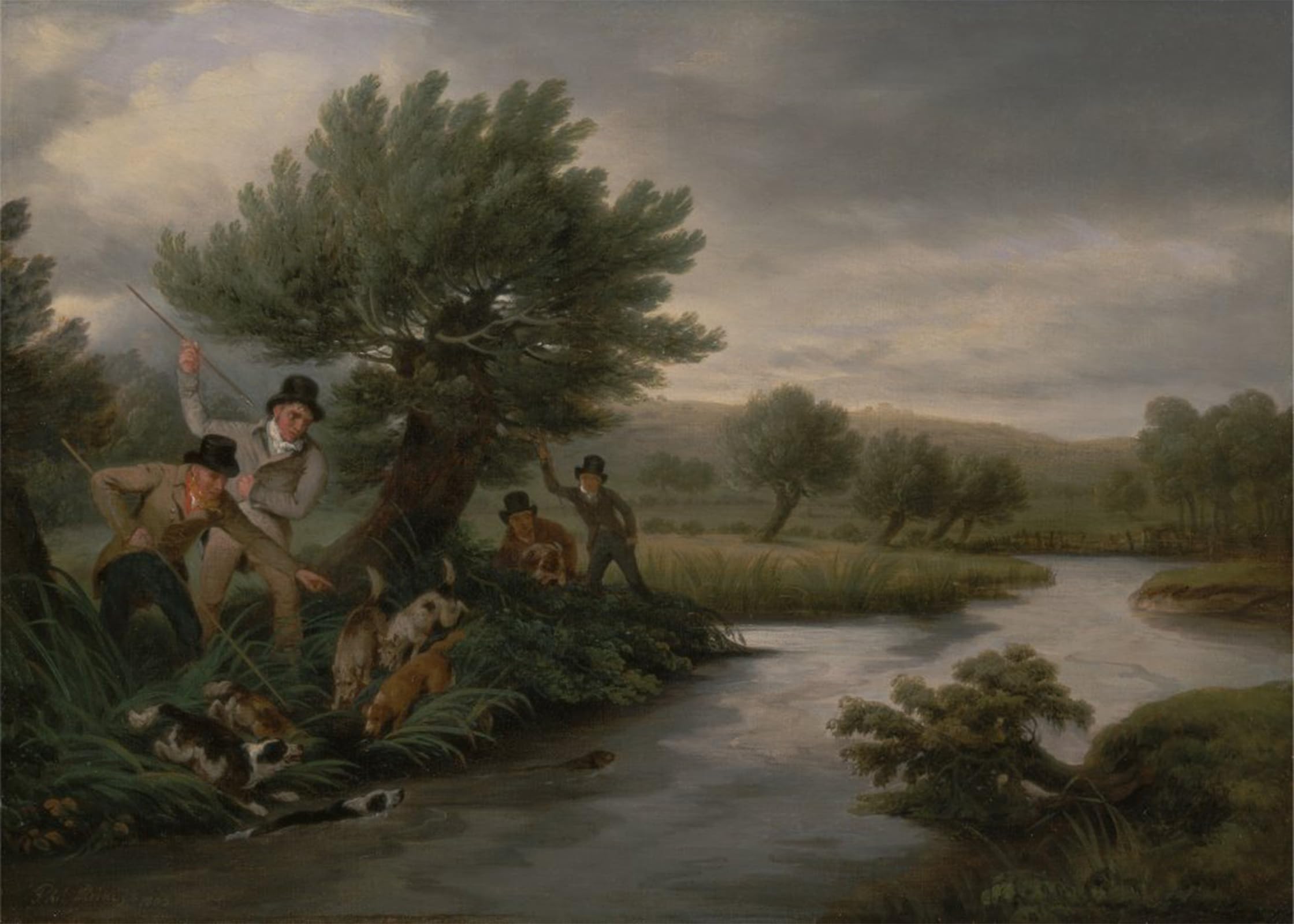 POSTERIIk Vintage Classic Picture Landscape Artwork Spearing the Animal by Famous Artist Portrait Canvas Painting for Office Home Decor 60x90cm