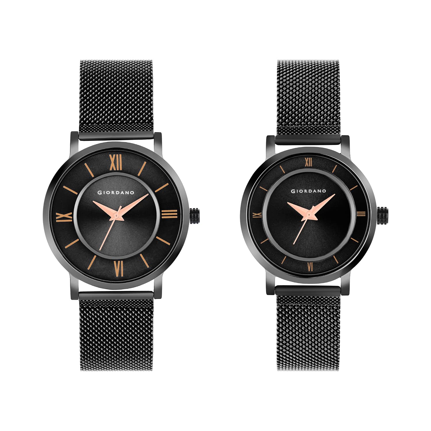 Giordano Metal Analog Unisex Adult Watch (Silver Dial Black Colored Strap), Band_Rose Gold (B096PB6MDC) Amazon Price History, Amazon Price Tracker