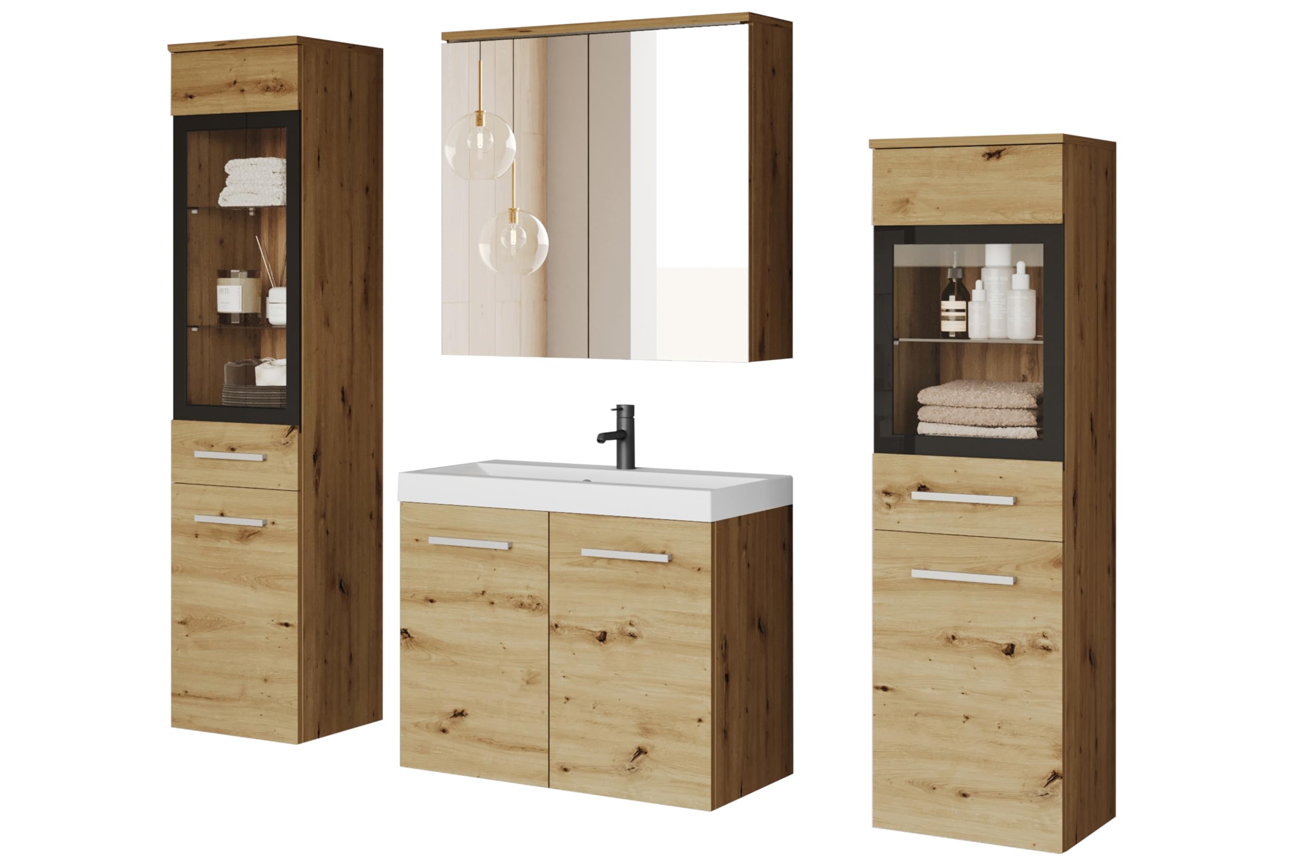 JOMOO – meuble de salle de bain mural suspendu, vanité moderne, blanc, PVC, ensemble de salle de bain, lavabo simple, miroir, armoire, Vanity Combo