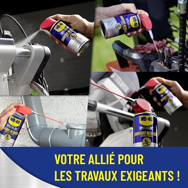 WD-40 Specialist • Lubrifiant Au Silicone • Spray Double Position • Formule Propre • Isolation contre l'humidité • Comptatible tous métaux, plastiques, caoutchoucs et bois • 250 ML - 5