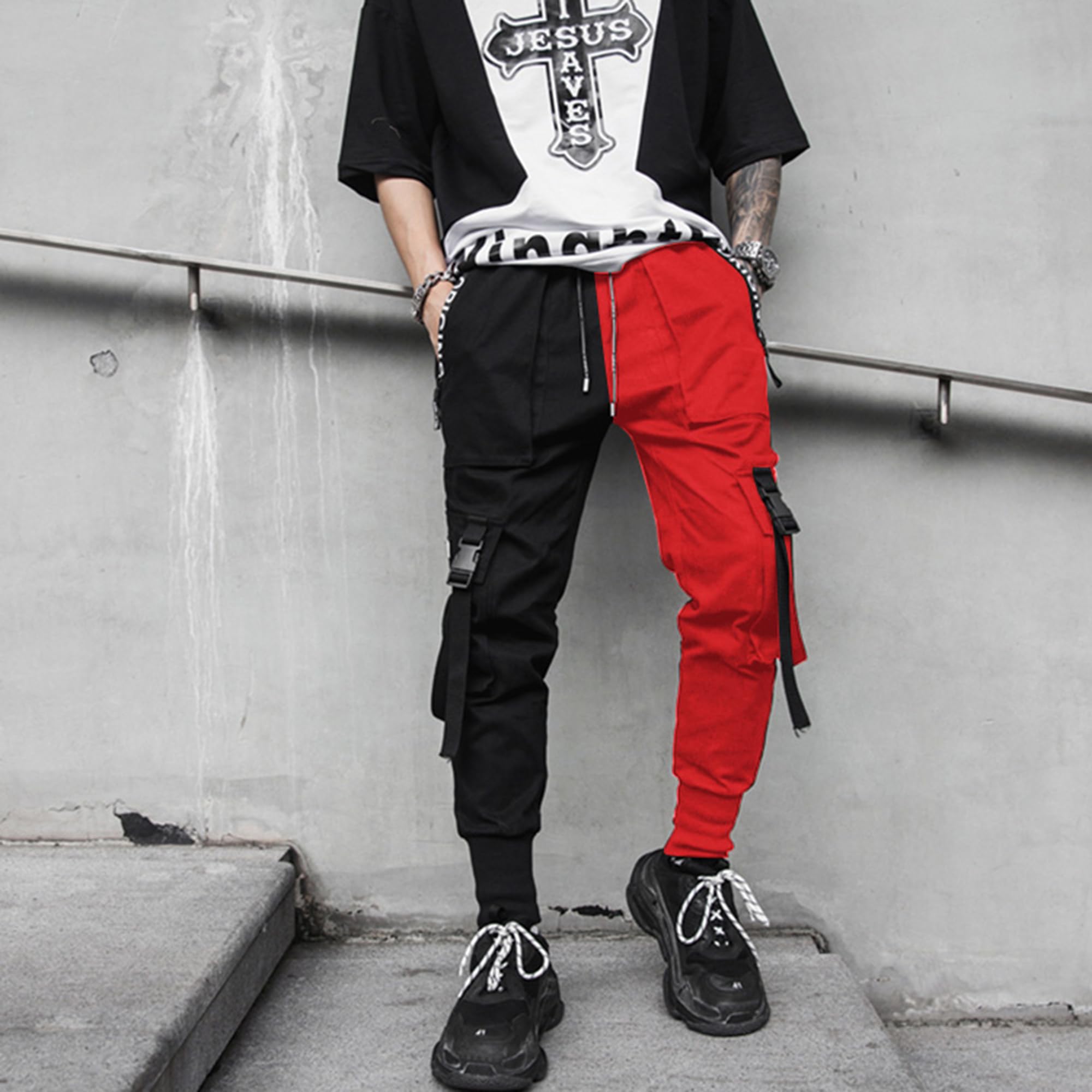 XYXIONGMAO Pantalones deportivos para hombre, estilo hip hop, estilo harén, ropa de calle, tácticos