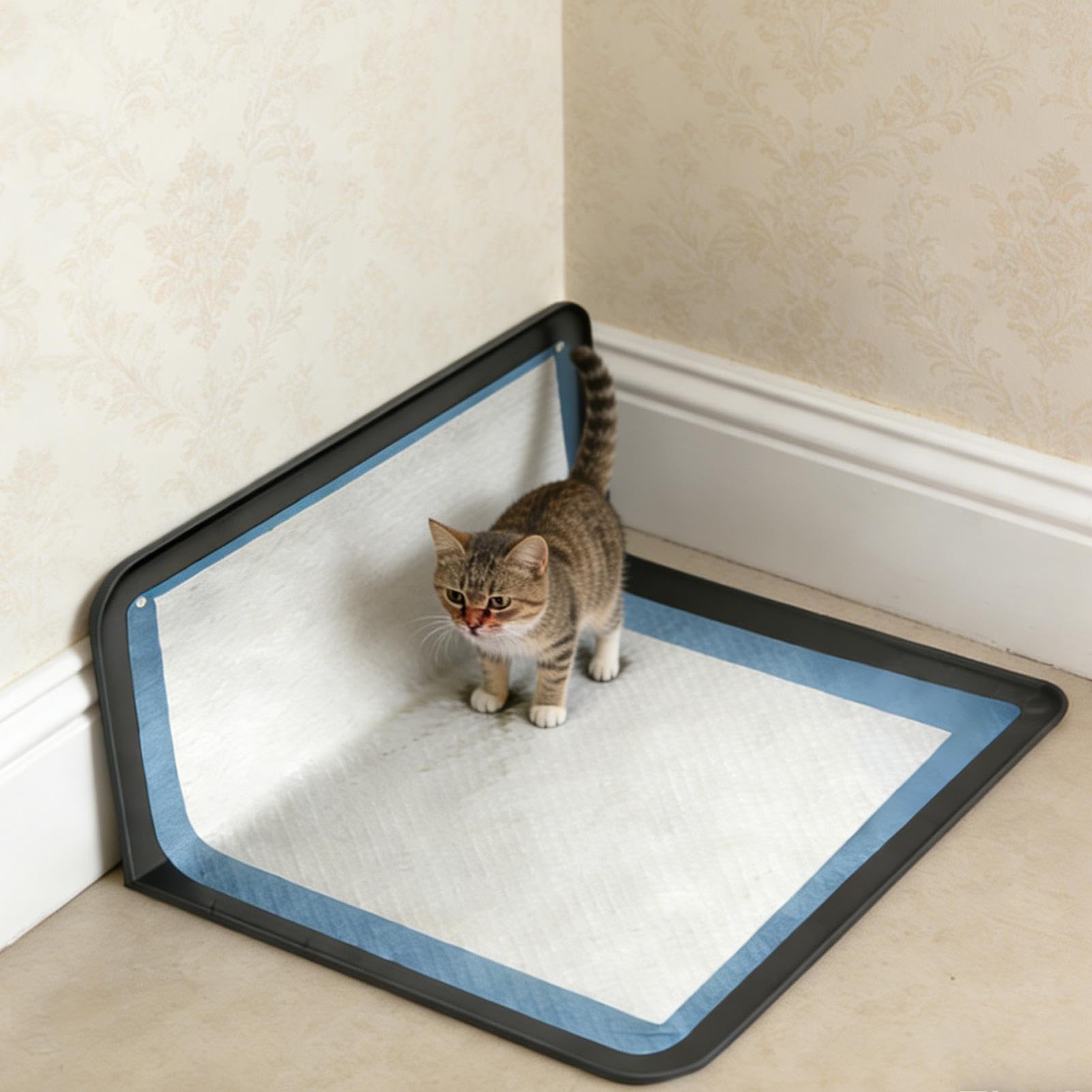 Supporto Tappetini Assorbenti Per Cani | Piccola Vaschetta Igienica In Silicone Animali Domestici - Vassoio Per Addestramento Igienico Dei Cuccioli,Per Piccoli Cani Gatti Viaggio Auto Esterno