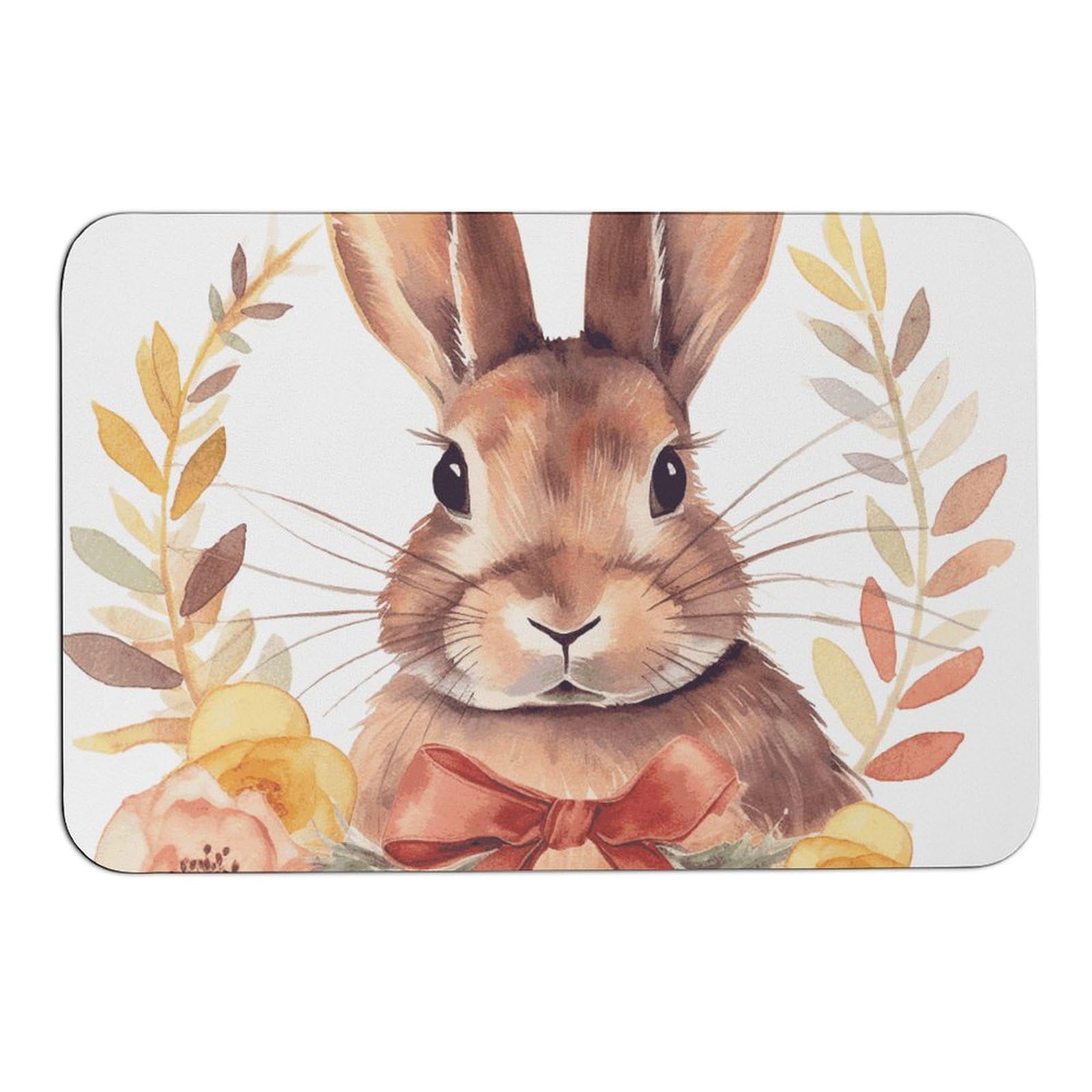 Tapis absorbant l'eau rosace de lapin paillasson intérieur extérieur antidérapant 60x40