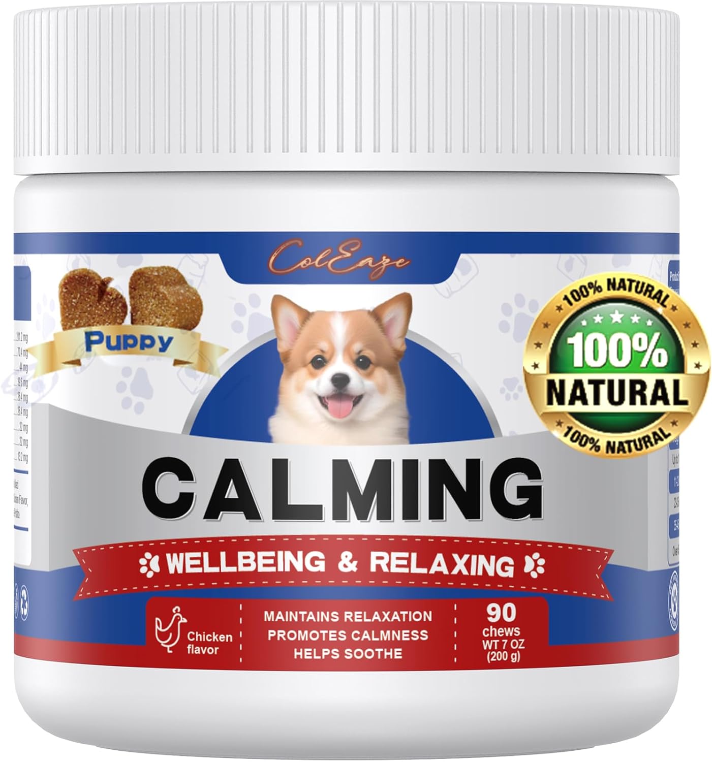 Calming Chews for Dogs Dog Anxiety Relief,Dog Calming Treats, 100 Golden Ratio