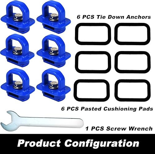 Miniatura 2 de 6 anclajes de amarre para caja de camioneta para Chevy SilveradoGMC Sierra Pickup 2007-2022 y Chevy ColoradoGMC Canyon 2015-2022 (paquete de 6, todo