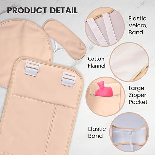 Miniatura 2 de Kodera Paquete de 5 aceite de ricino, paquete de aceite de ricino orgánico reutilizable para desintoxicación del hígado, franela de algodón orgánico