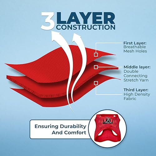 Miniatura 5 de Best Pet Supplies Voyager Step-in Air - Arnés para mascotas con malla para todo tipo de clima, reflectante, arnés sin tirón para perros y gatos -