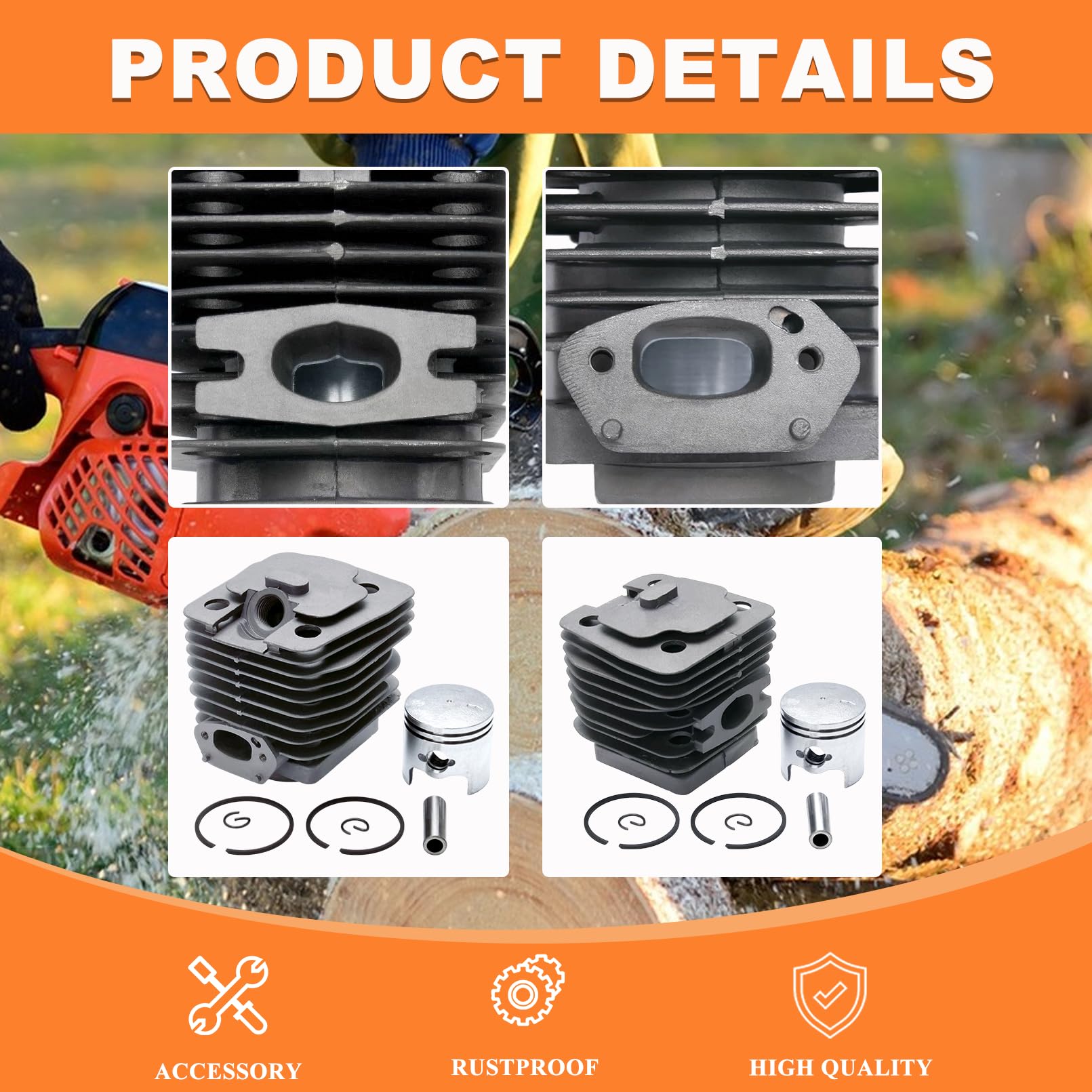 Kit Pistón Y Cilindro Para Ryobi Ry3714 RY3716 RY3818 | Compatible Con RCS3835T RCS3840T | Eone 309893007