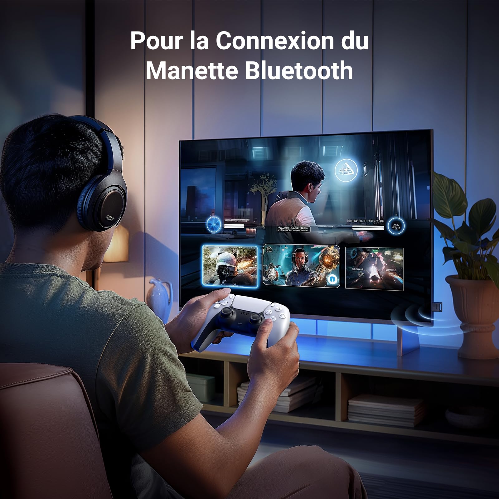UGREEN Dongle Bluetooth 5.3 USB Clé Faible Latence 20M Portée Windows 11 10 8.1