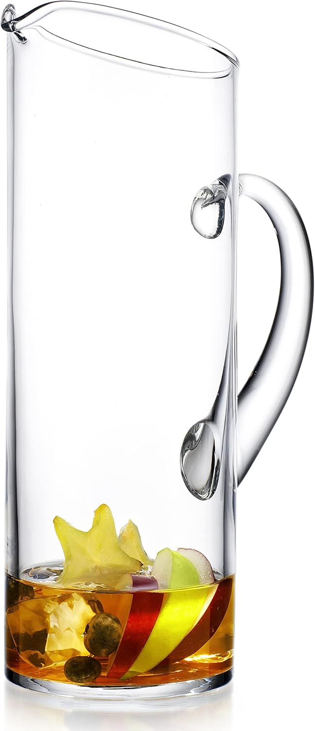 Glass Water Pitcher with Spout – Elegant Serving Carafe for Water, Juice, Sangria, Lemonade, and Cocktails – Crystal-Clear Glass Beverage Pitcher. - Image 7