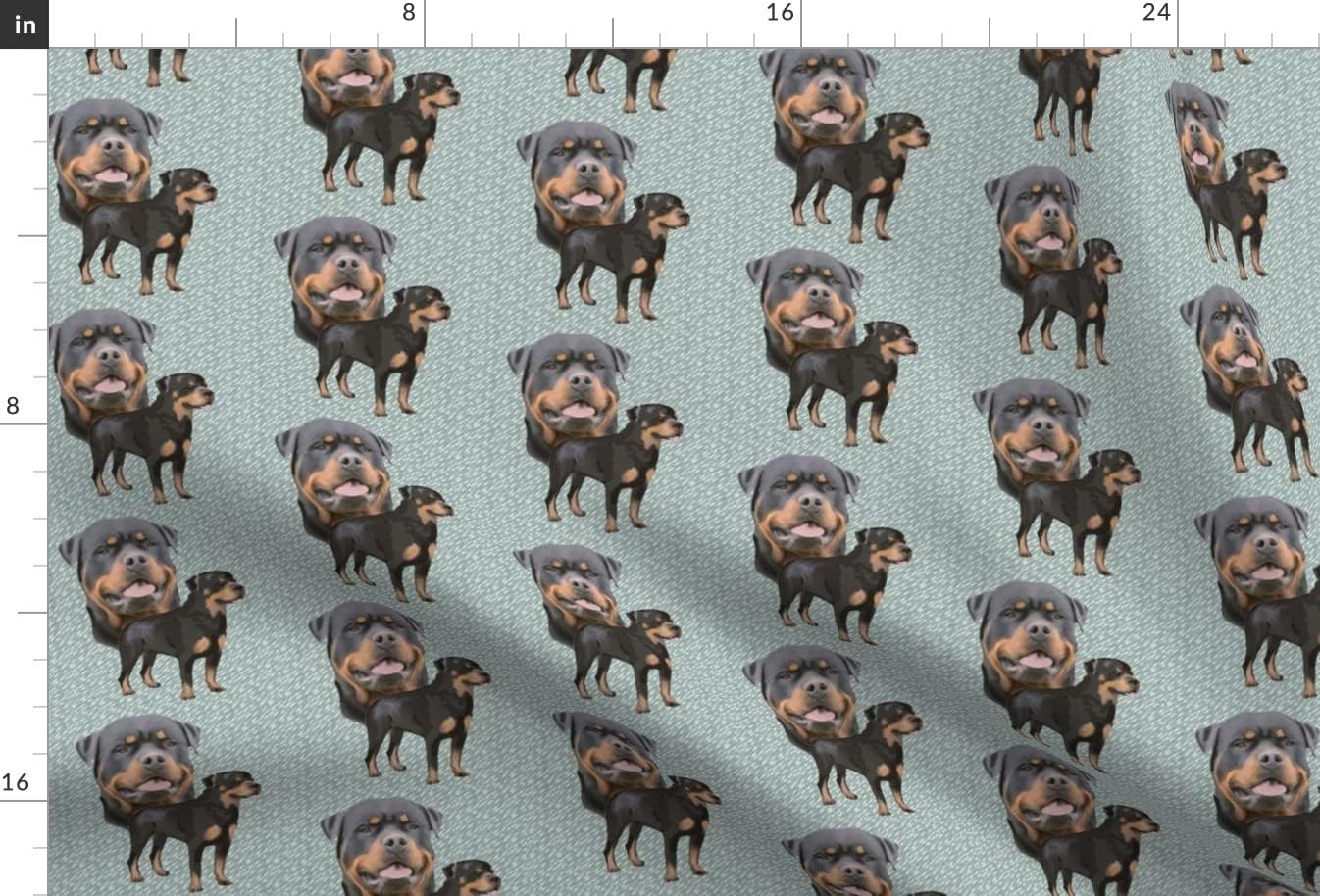 Spoonflower Fabric - Rottweiler Dog Animals Pet Portrait Printed on Minky Fabric by The Yard - Sewing Baby Blankets Quilt Backing Plush