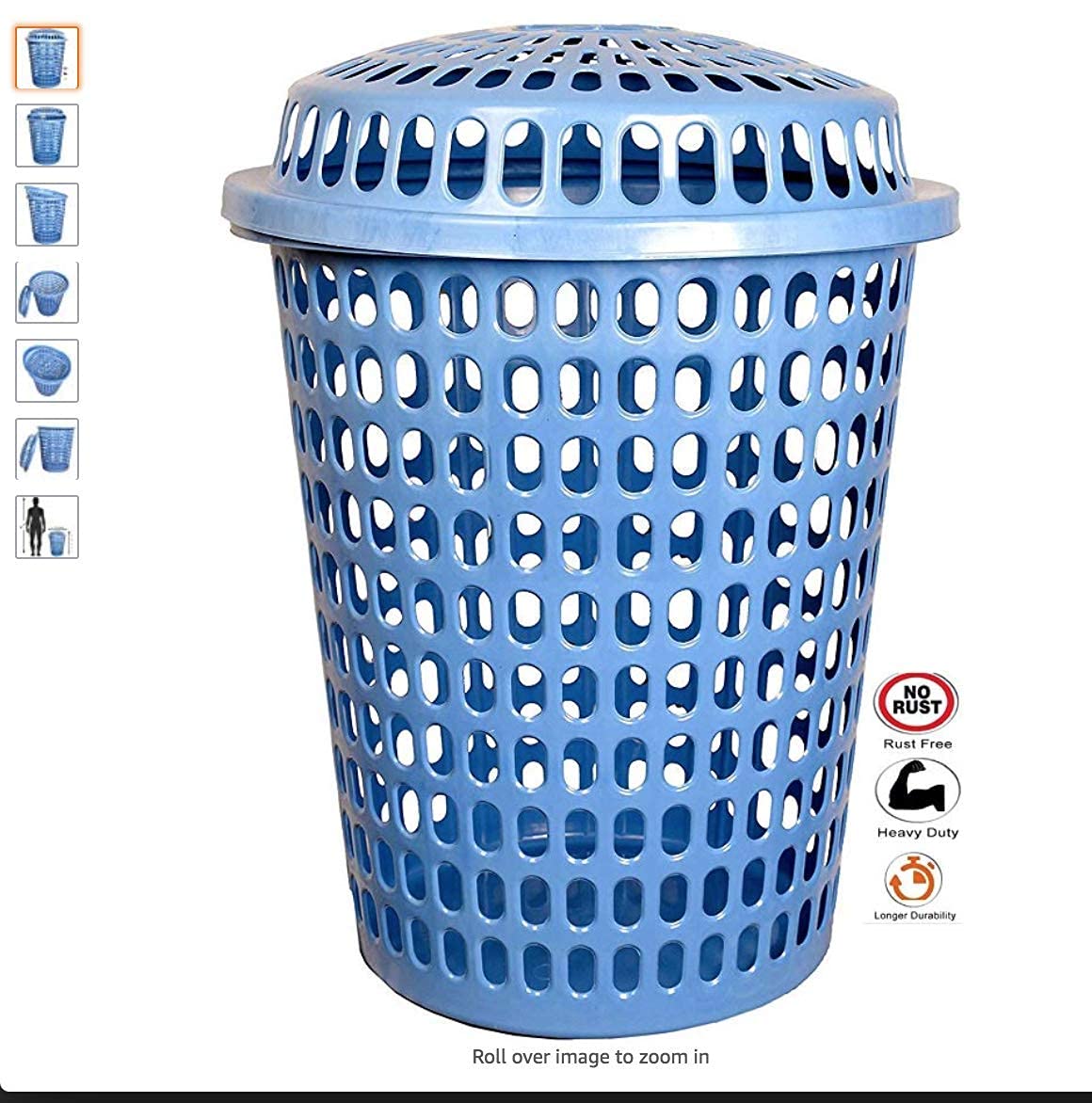 Durable Laundry Basket with Lid - 50L -8