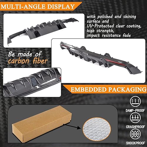 Miniatura 7 de MCARCAR KIT W205 Difusor trasero de fibra de carbono para Mercedes Benz Clase C W205 C300 Sport 2015-2018 C43 C63 AMG Sedan Pre-Facelift parachoques