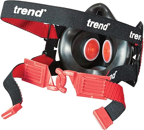 Miniatura 4 de Trend Máscara antipolvo Air Stealth, media máscara con filtros HEPAC gemelos reemplazables para carpintería, construcción y construcción, SM (los