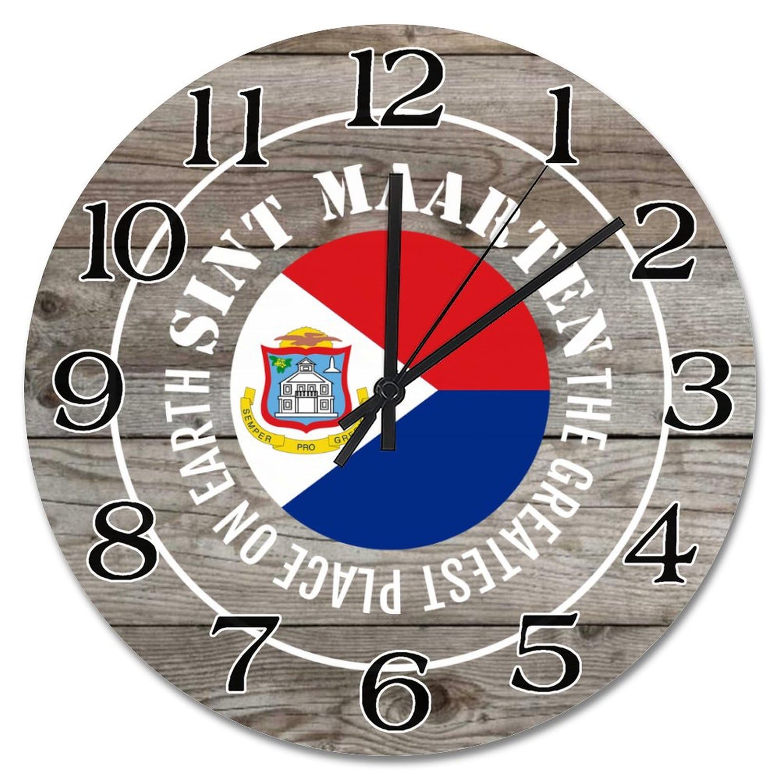 Horloge Saint-Martin rustique 38,1 cm - Horloge murale silencieuse vintage