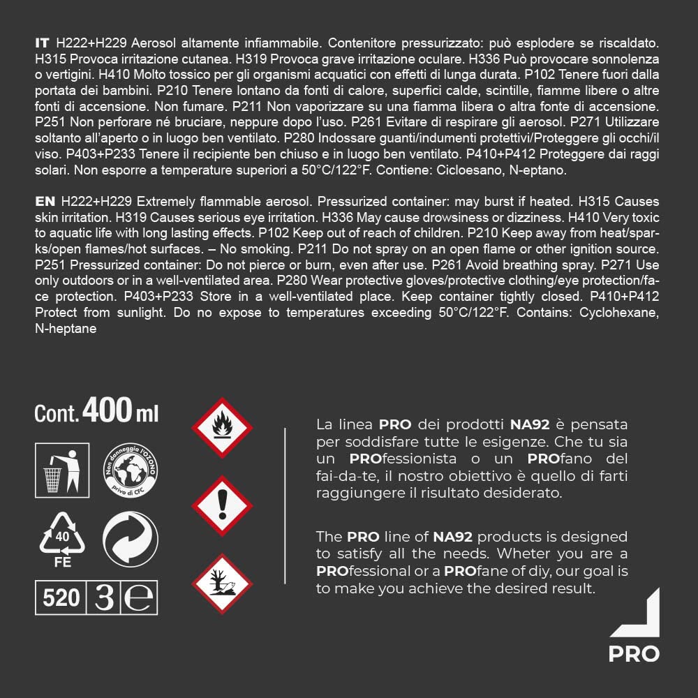 MULTICOLLA PRO Colla Spray per Carta, Legno, Metalli, Tessuti, Materiali Sintetici, 400 ML, NA92 PRO (1 pezzo)