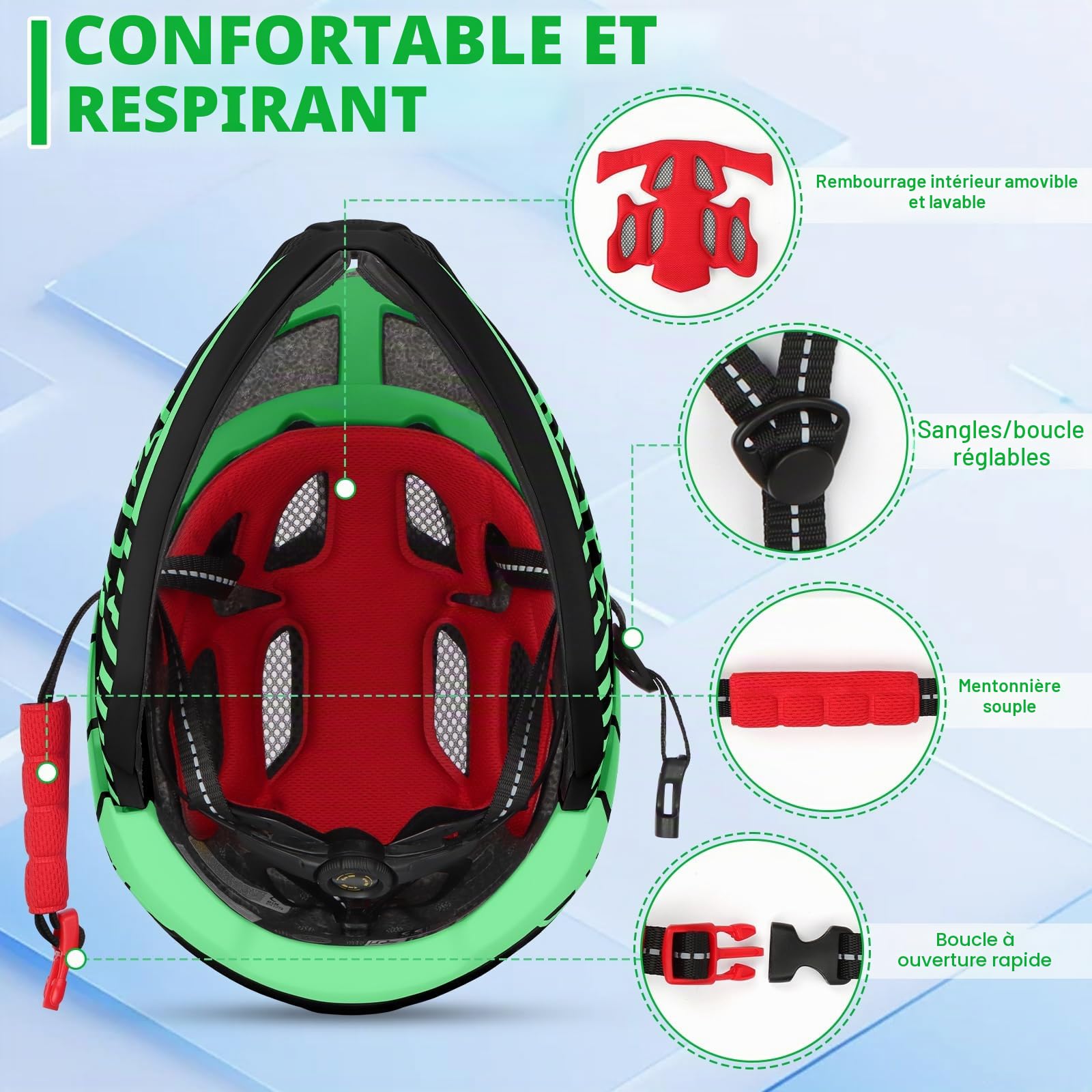 Casques de Vélo Enfants Casque Intégral avec Détachable Menton Protection Garçon Fille Casque Enfant Velo pour Vélo Skateboarding Roller Skating roulettes