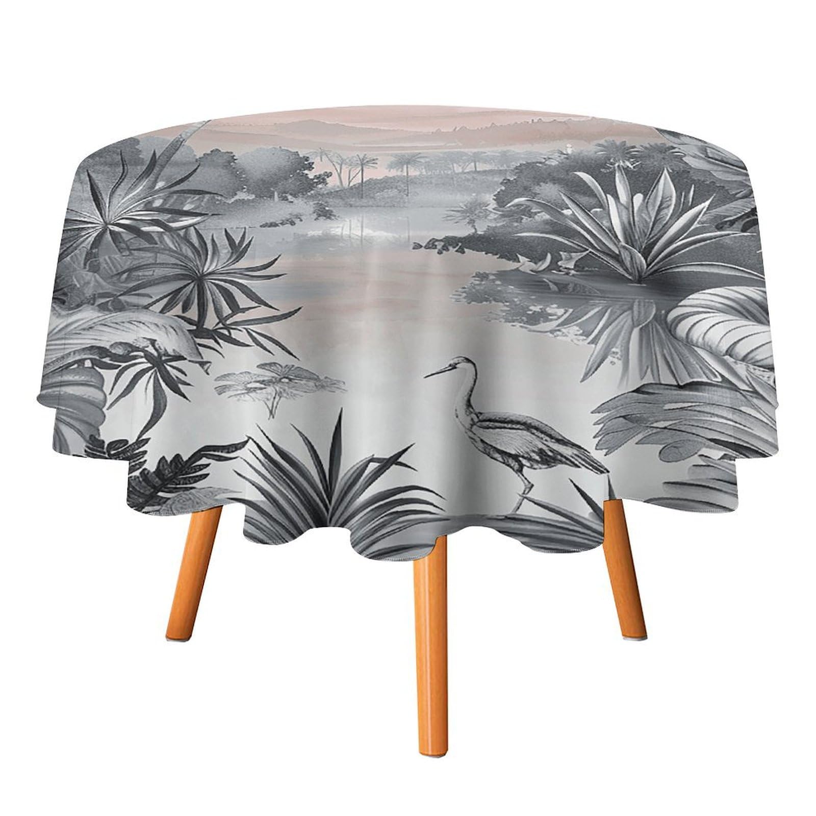 Nappe ronde exotique lavable de grand diamètre pour habiller les tables de repas de fête