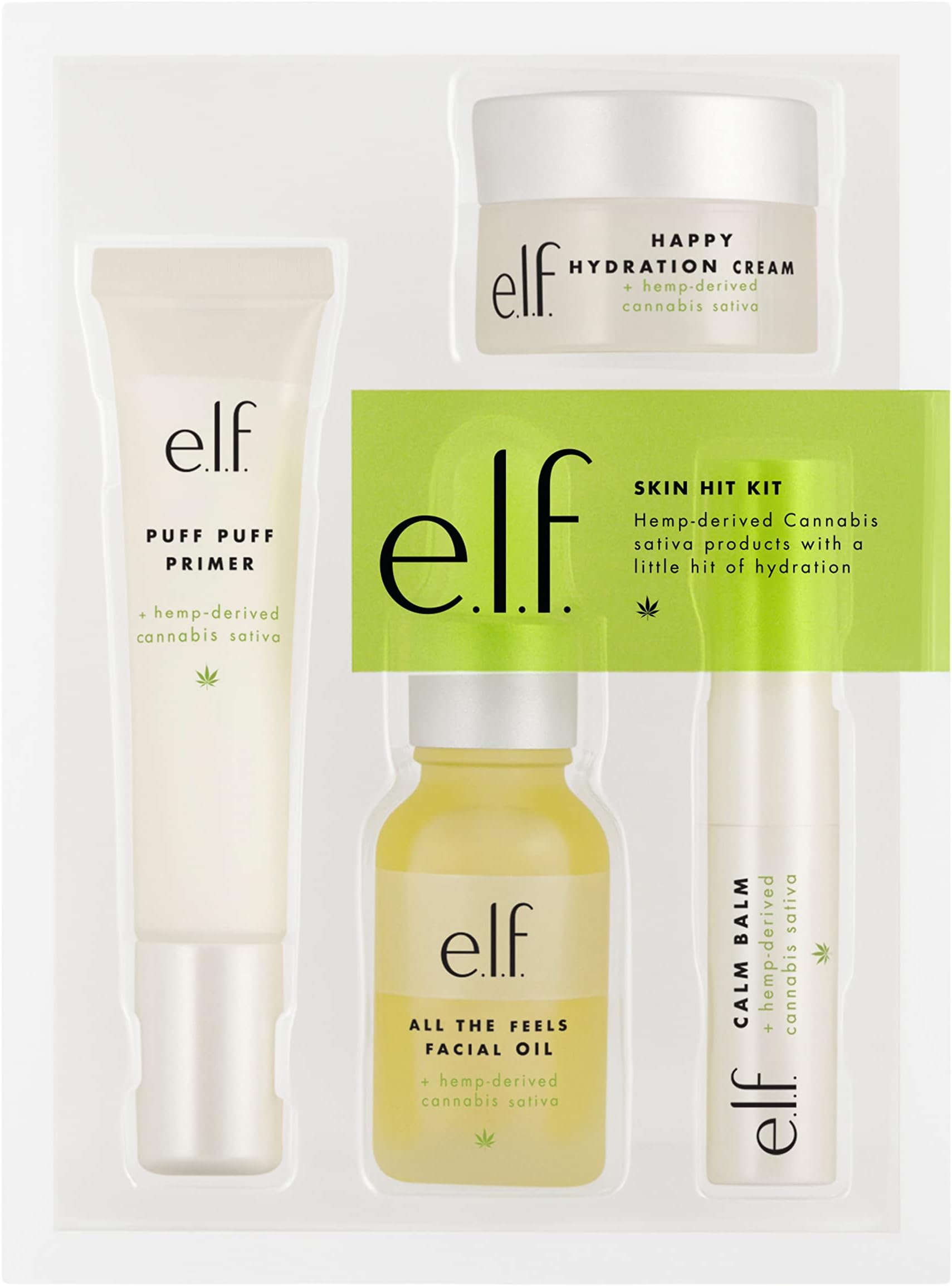 e.l.f. Skin Hit Kit, Infused with Hemp Seed Oil, Nourishes & Hydrates Skin, Soothing & Calming, 4-Piece Skincare Set