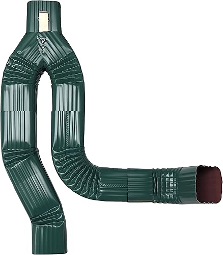 Miniatura 8 de Desviador de boquilla de descenso de aluminio 2x3 para barriles de lluvia fabricado en los Estados Unidos incluye tornillos e instrucciones marrón