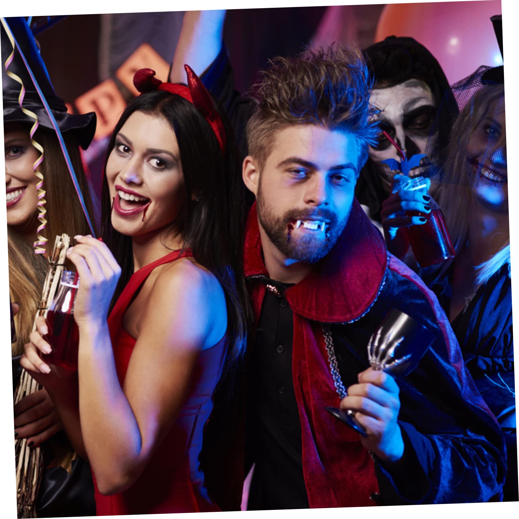 Alasum 4sätze Halloween Vampirzähne Mit Paaren Und Kleber Realistische Cosplay Requisiten Für Kostümpartys Maskeraden Und Gruselige Anlässe