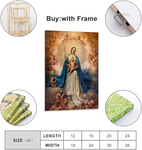Miniatura 2 de Lienzo decorativo para pared, Póster De La Virgen María E Impresión Para Decoración De Sala De Estar Póster Pintura Decorativa Lienzo Póster de