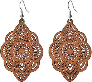 Boho Earrings for Women Lightweight Wooden Earrings for Women Dangle, Hy...