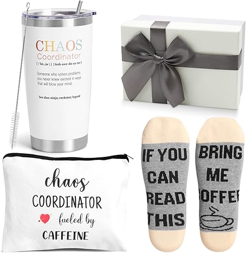 Regalos de Coordinador del Caos, Vaso Aislado de 20 Onzas, Regalo de Cumpleaños para Mujeres, Idea Única para Regalos de Agradecimiento a los