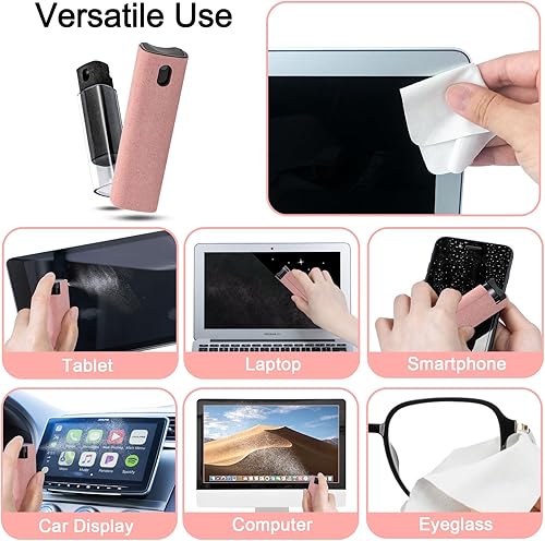 Miniatura 5 de 2 unidades de limpiador de pantalla en aerosol y toallitas para monitor de laptop y pantallas de automóvil, kit de limpieza de niebla de pantalla