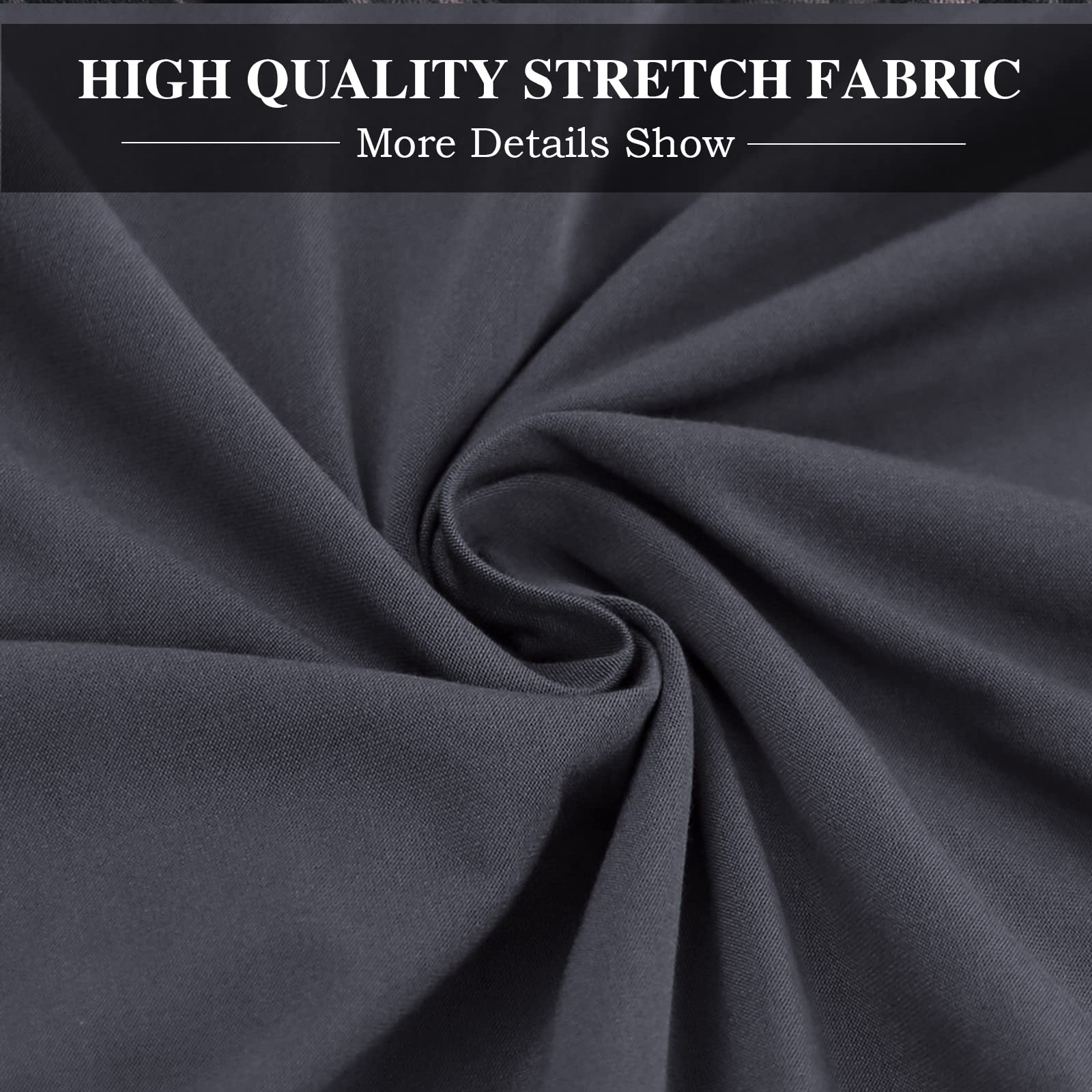 Jaotto Coprisedia Ufficio Elasticizzato, Fodere Coprisedia Girevole Ufficio Universale Lavabile Rimovibile, Coprisedia da Computer con Schienale, Copeture per Sedia da Ufficio(Grigio,Large)